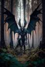 Mythical cryptid creature in forest. AI Generated. Art Print